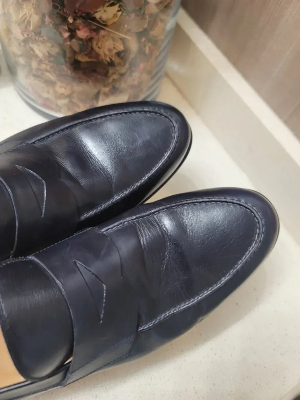 Sid Mashburn Men 10.5 Leather Penny Loafers Italian Dress Shoes. Black